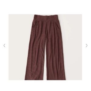 Abercrombie & Fitch wide leg lounge pants in brown